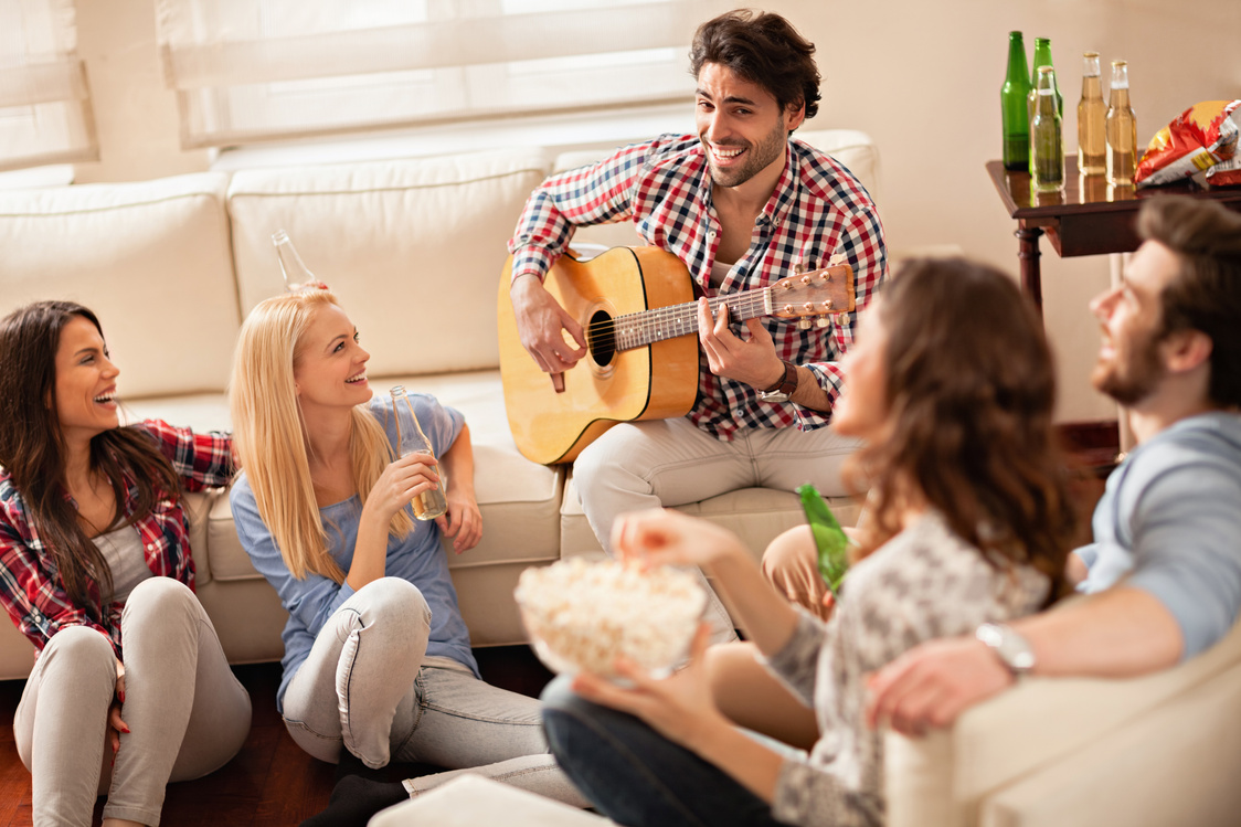 Friends singing together